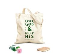 AILOONG Sacs de rangement en polyester et coton Citation biblique : Craignez Dieu et gardez ses commandements. tissu épais de 340g/m² Slogan personnalisable