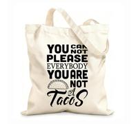 AILOONG Sacs de rangement en polyester et coton Citation de Taco : On ne peut pas plaire à tout le monde. tissu épais de 12 oz Slogan personnalisable 31x36cm Moyen
