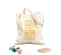AILOONG Sacs de rangement en polyester et coton Citation et proverbe sur le crochet, bien sûr que je me parle à moi-même tissu épais de 340g/m² Slogan personnalisable