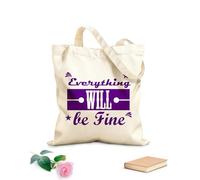 AILOONG Sacs de rangement en polyester et coton citation tout ira bien design art tissu épais de 340g/m² Slogan personnalisable