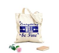 AILOONG Sacs de rangement en polyester et coton citation tout ira bien design art tissu épais de 340g/m² Slogan personnalisable