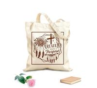 AILOONG Sacs de rangement en polyester et coton créé dans un but, Jésus-Christ tissu épais de 340g/m² Slogan personnalisable