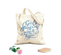AILOONG Sacs de rangement en polyester et coton Des affirmations positives annoncent de bonnes choses. tissu épais de 340g/m² Slogan personnalisable