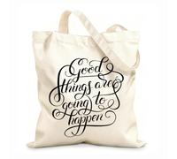 AILOONG Sacs de rangement en polyester et coton Des affirmations positives annoncent de bonnes choses. tissu épais de 12 oz Slogan personnalisable 35x40cm Grand