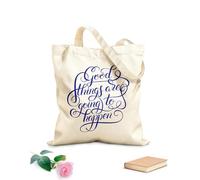 AILOONG Sacs de rangement en polyester et coton Des affirmations positives annoncent de bonnes choses. tissu épais de 340g/m² Slogan personnalisable