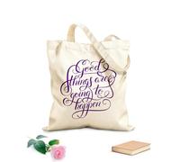 AILOONG Sacs de rangement en polyester et coton Des affirmations positives annoncent de bonnes choses. tissu épais de 340g/m² Slogan personnalisable