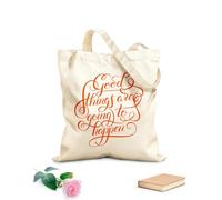 AILOONG Sacs de rangement en polyester et coton Des affirmations positives annoncent de bonnes choses. tissu épais de 340g/m² Slogan personnalisable