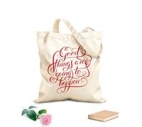 AILOONG Sacs de rangement en polyester et coton Des affirmations positives annoncent de bonnes choses. tissu épais de 340g/m² Slogan personnalisable