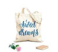 AILOONG Sacs de rangement en polyester et coton doux rêves et calligraphie tissu épais de 340g/m² Slogan personnalisable