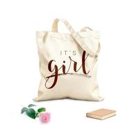 AILOONG Sacs de rangement en polyester et coton Écriture manuscrite : c'est une fille tissu épais de 340g/m² Slogan personnalisable
