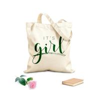 AILOONG Sacs de rangement en polyester et coton Écriture manuscrite : c'est une fille tissu épais de 340g/m² Slogan personnalisable