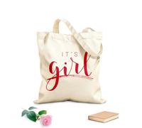 AILOONG Sacs de rangement en polyester et coton Écriture manuscrite : c'est une fille tissu épais de 340g/m² Slogan personnalisable