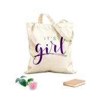 AILOONG Sacs de rangement en polyester et coton Écriture manuscrite : c'est une fille tissu épais de 340g/m² Slogan personnalisable