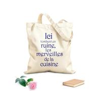 AILOONG Sacs de rangement en polyester et coton French Kitchen Ici Tombent en ruine les merveilles de la cuisine tissu épais de 340g/m² Slogan personnalisable