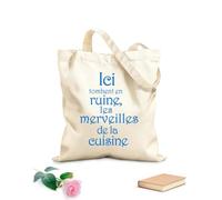 AILOONG Sacs de rangement en polyester et coton French Kitchen Ici Tombent en ruine les merveilles de la cuisine tissu épais de 340g/m² Slogan personnalisable