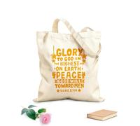 AILOONG Sacs de rangement en polyester et coton Inscription manuscrite avec un verset biblique : gloire à Dieu tissu épais de 340g/m² Slogan personnalisable