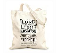 AILOONG Sacs de rangement en polyester et coton Inscription manuscrite avec un verset biblique : « Le Seigneur est mon » tissu épais de 12 oz Slogan personnalisable 31x36cm Moyen