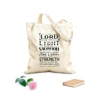 AILOONG Sacs de rangement en polyester et coton Inscription manuscrite avec un verset biblique : « Le Seigneur est mon » tissu épais de 12 oz Slogan personnalisable 35x40cm Grand