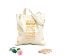 AILOONG Sacs de rangement en polyester et coton Inscription manuscrite avec un verset biblique sur le fruit tissu épais de 340g/m² Slogan personnalisable