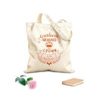 AILOONG Sacs de rangement en polyester et coton Inscription manuscrite avec un verset biblique : une femme vertueuse tissu épais de 340g/m² Slogan personnalisable