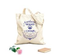 AILOONG Sacs de rangement en polyester et coton Inscription manuscrite avec un verset biblique : une femme vertueuse tissu épais de 340g/m² Slogan personnalisable