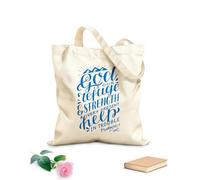 AILOONG Sacs de rangement en polyester et coton Inscription manuscrite : Le Seigneur est notre refuge et notre force tissu épais de 340g/m² Slogan personnalisable