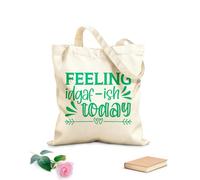 AILOONG Sacs de rangement en polyester et coton Je m'en fiche un peu aujourd'hui tissu épais de 340g/m² Slogan personnalisable