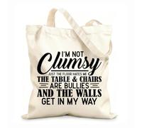 AILOONG Sacs de rangement en polyester et coton Je ne suis pas maladroit(e), citations drôles et sarcastiques tissu épais de 12 oz Slogan personnalisable 31x36cm Moyen