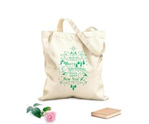 AILOONG Sacs de rangement en polyester et coton Je vous souhaite un joyeux Noël (lettrage) tissu épais de 340g/m² Slogan personnalisable