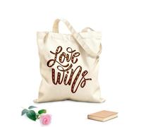 AILOONG Sacs de rangement en polyester et coton l'amour triomphe, phrase dessinée à la main sur tissu épais de 340g/m² Slogan personnalisable