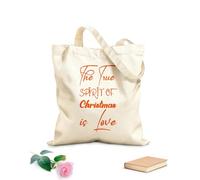 AILOONG Sacs de rangement en polyester et coton Le véritable esprit de Noël est une lettre d'amour tissu épais de 340g/m² Slogan personnalisable