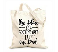AILOONG Sacs de rangement en polyester et coton l'endroit pour faire le tri dans sa vie, une seule charge tissu épais de 12 oz Slogan personnalisable 35x40cm Grand