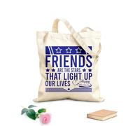 AILOONG Sacs de rangement en polyester et coton Les amis sont les étoiles qui illuminent nos vies. tissu épais de 340g/m² Slogan personnalisable