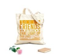 AILOONG Sacs de rangement en polyester et coton Les amis sont les étoiles qui illuminent nos vies. tissu épais de 340g/m² Slogan personnalisable