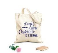 AILOONG Sacs de rangement en polyester et coton Les gens déçoivent, le chocolat est éternel. Citation tissu épais de 340g/m² Slogan personnalisable