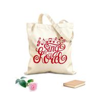 AILOONG Sacs de rangement en polyester et coton lettrage à la main chante au seigneur fait sur tissu épais de 340g/m² Slogan personnalisable