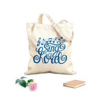 AILOONG Sacs de rangement en polyester et coton lettrage à la main chante au seigneur fait sur tissu épais de 340g/m² Slogan personnalisable