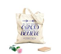 AILOONG Sacs de rangement en polyester et coton lettrage à la main, n'ayez pas peur, croyez seulement tissu épais de 340g/m² Slogan personnalisable