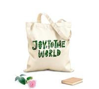AILOONG Sacs de rangement en polyester et coton lettrage de joie au monde tissu épais de 340g/m² Slogan personnalisable