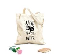 AILOONG Sacs de rangement en polyester et coton lettrage « fais-le maintenant ou tu le regretteras plus tard » tissu épais de 12 oz Slogan personnalisable 35x40cm Grand