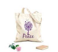 AILOONG Sacs de rangement en polyester et coton Logo de l'arbre de l'espoir, de la foi et de l'amour tissu épais de 340g/m² Slogan personnalisable