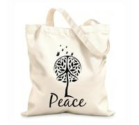 AILOONG Sacs de rangement en polyester et coton Logo de l'arbre de l'espoir, de la foi et de l'amour tissu épais de 12 oz Slogan personnalisable 35x40cm Grand