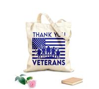 AILOONG Sacs de rangement en polyester et coton Merci aux vétérans des États-Unis tissu épais de 340g/m² Slogan personnalisable
