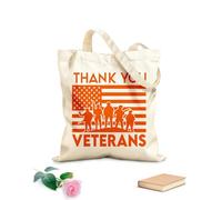 AILOONG Sacs de rangement en polyester et coton Merci aux vétérans des États-Unis tissu épais de 340g/m² Slogan personnalisable