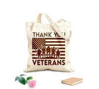 AILOONG Sacs de rangement en polyester et coton Merci aux vétérans des États-Unis tissu épais de 340g/m² Slogan personnalisable