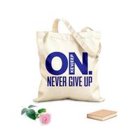 AILOONG Sacs de rangement en polyester et coton Message motivant : Continuez, n'abandonnez jamais tissu épais de 340g/m² Slogan personnalisable