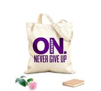 AILOONG Sacs de rangement en polyester et coton Message motivant : Continuez, n'abandonnez jamais tissu épais de 340g/m² Slogan personnalisable