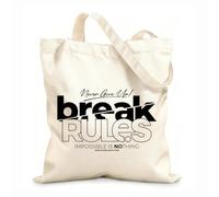 AILOONG Sacs de rangement en polyester et coton N'abandonnez jamais. Brisez les règles. Impossible n'est rien. tissu épais de 12 oz Slogan personnalisable 31x36cm Moyen