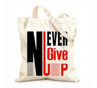 AILOONG Sacs de rangement en polyester et coton Ne jamais abandonner tissu épais de 12 oz Slogan personnalisable 31x36cm Moyen