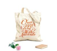 AILOONG Sacs de rangement en polyester et coton Notre histoire d'amour est mon histoire isolée préférée tissu épais de 340g/m² Slogan personnalisable